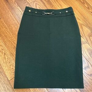 Soho Apparel Classic Dark Green Knit Pencil Skirt - size S